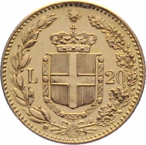 Italien 20 Lire 1882 R - Umberto I.